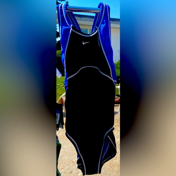 Nike Other - Nike girls one piece swim suit size 10 (see tag). Blue and black. Barely used